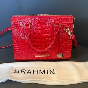 Brahmin Anywhere convertible Melbourne embossed leather satchel